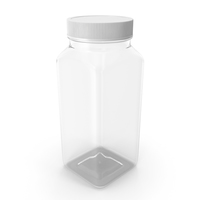 Plastic Square Bottle 8oz 240ml Closed PNG & PSD Images