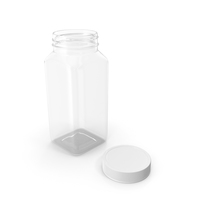 Plastic Square Bottle 8oz 240ml Open PNG & PSD Images