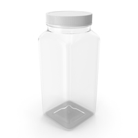 Plastic Square Bottle 16oz 480ml Closed PNG & PSD Images