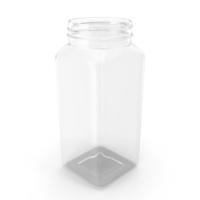 Plastic Square Bottle 16oz 480ml No Cap PNG & PSD Images