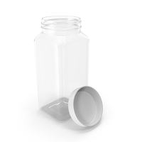 Plastic Square Bottle 16oz 480ml Open PNG & PSD Images