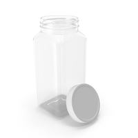 Plastic Square Bottle 16oz 480ml Open PNG & PSD Images