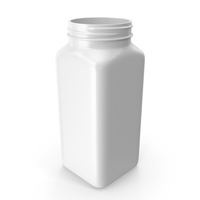 Plastic Square Bottle 16oz White 480ml No Cap PNG & PSD Images
