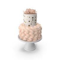 Cake with Pink Flowers PNG & PSD Images