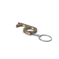 No Touch Tool Keychain Brass PNG & PSD Images
