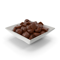 Square Bowl with Mini Chocolate Candies PNG & PSD Images