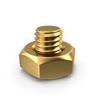 Bolt with Nut Gold PNG & PSD Images