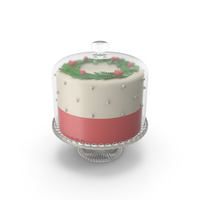 Christmas Cake with Glass Dome PNG & PSD Images