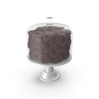 Chocolate Flower Cake With Glass Dome PNG & PSD Images