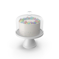 Colour Cake with Glass Dome PNG & PSD Images