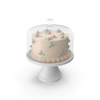 Cake with Roses and Glass Dome PNG & PSD Images
