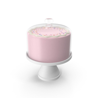 Pink Cake with Glass Dome PNG & PSD Images