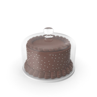 Chocolate Cake with Glass Dome PNG & PSD Images