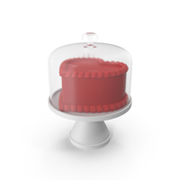 Valentines Day Cake with Glass Dome PNG & PSD Images