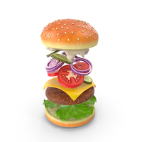 Burger Model PNG & PSD Images