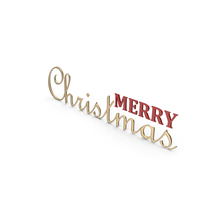 Merry Christmas Symbol Gold and Red PNG & PSD Images