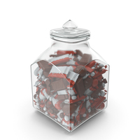 Square Jar with Mixed Chocolate Candies PNG & PSD Images