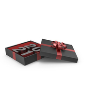 Silver Symbol 2021 in Black Gift Box with Red Ribbon PNG & PSD Images