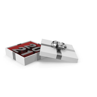 Silver Symbol 2021 in White Gift Box with Silver Ribbon PNG & PSD Images