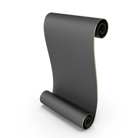 Black Paper Scroll Parchment with Gold Edges Symbol PNG & PSD Images