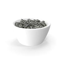 Striped Sunflower Seeds in a Bowl PNG & PSD Images