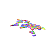 Tetris Blocks World Map PNG & PSD Images