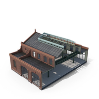 Old Industrial Building Modular Interior and Exterior Cutout PNG & PSD Images