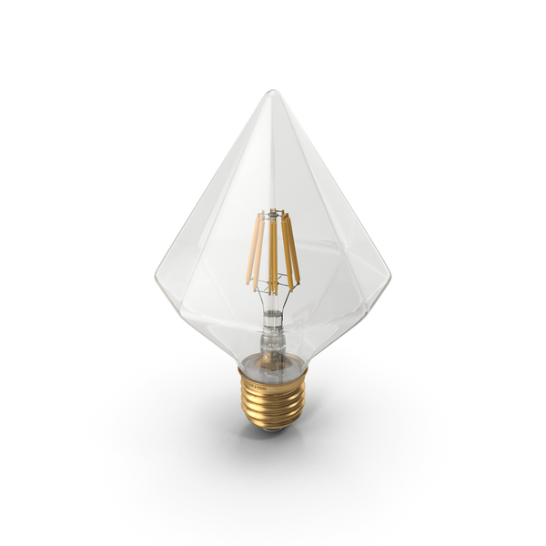 Diamond Shape Filament LED Light Bulb PNG Images PSDs for