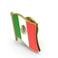 墨西哥国旗翻领别针PNG和PSD图像