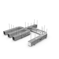 Ventilation Shaft Square System Set PNG & PSD Images