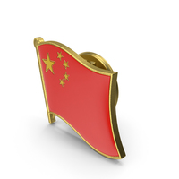 中国国旗翻领别针PNG和PSD图像