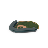 Baseball Field With Grandstand with Brick Wall with Ivy PNG & PSD Images