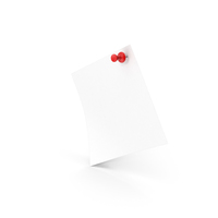 White Sticky Notes And Push Pin PNG & PSD Images