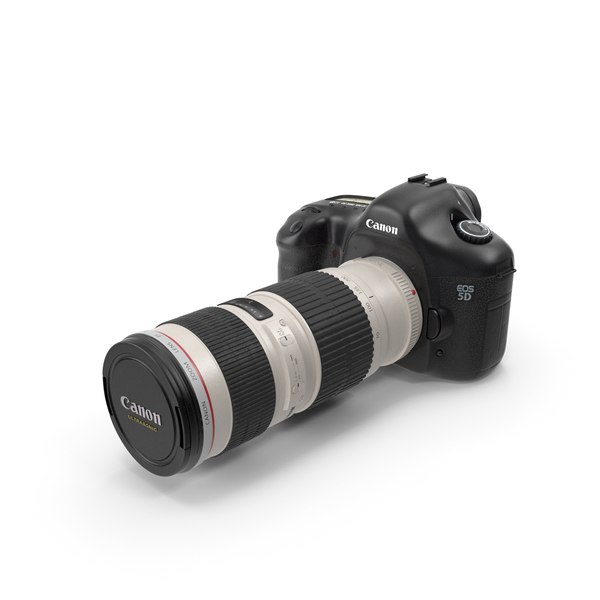 Canon 5D w 70-200mm L Lens PNG & PSD Images
