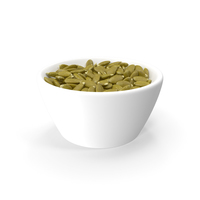 Peeled Pumpkin Seeds in a Ceramic Bowl PNG & PSD Images