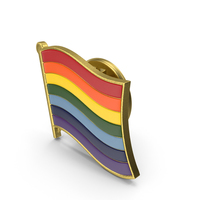 Rainbow Gay Pride Flag Lapel Pin PNG和PSD图像