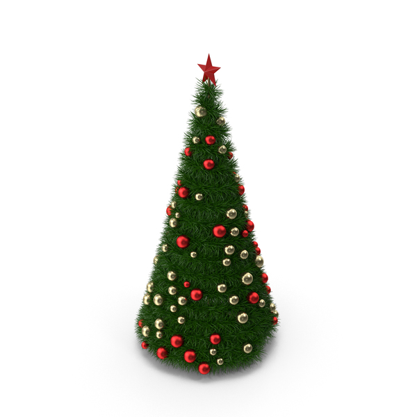 Christmas Tree with Gold and Red Balls PNG & PSD Images