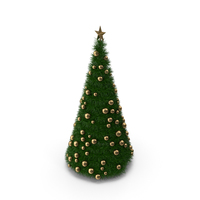带金球PNG和PSD图像的圣诞树