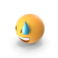 Smiling With Sweat Emoji PNG & PSD Images