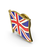 英国大不列颠旗翻领PIN PNG和PSD图像
