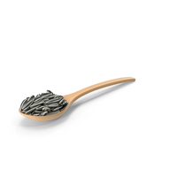 Wooden Spoon with Striped Sunflower Seeds PNG & PSD Images