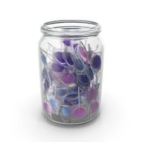 Jar With Wrapped Flat Lollipops PNG & PSD Images