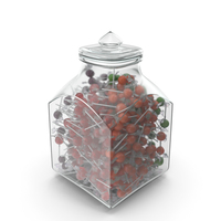 Square Jar With Wrapped Lollipops PNG & PSD Images