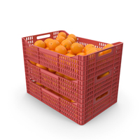 Plastic crates with oranges PNG & PSD Images