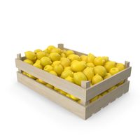 Wooden Crate with Lemons PNG & PSD Images