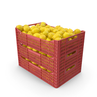 Plastic Crates with Lemons PNG & PSD Images