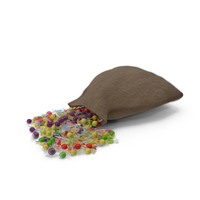 Sack with Mixed Wrapped Hard Candy PNG & PSD Images