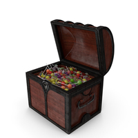 Small Chest with Mixed Wrapped Hard Candy PNG & PSD Images