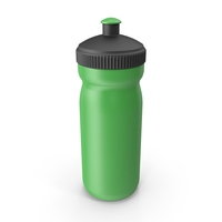 Green Sport Bottle with Black Cap PNG & PSD Images