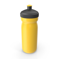 Yellow Sport Bottle with Black Cap PNG & PSD Images